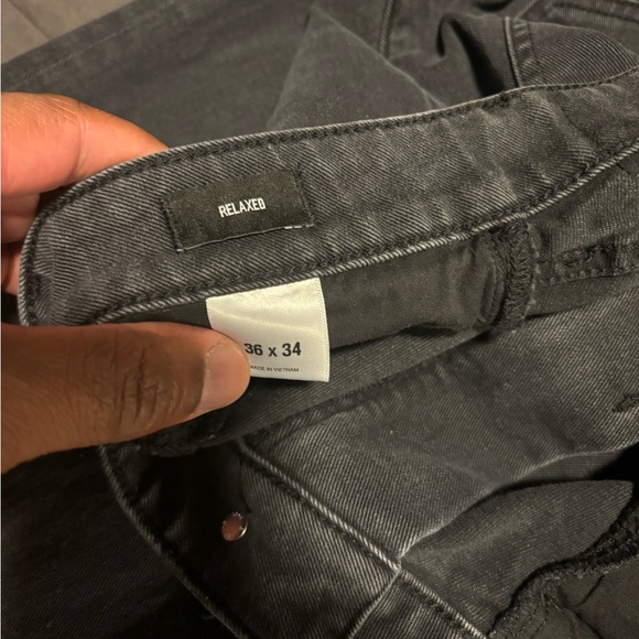 Express Men’s Jeans Relaxed Fit 36x34 Black/Grey - Picture 4 of 4